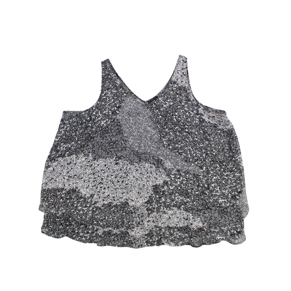 Lane Bryant Womens Plus Size 22 Sleeveless Black & White Animal Print Chiffon Ta